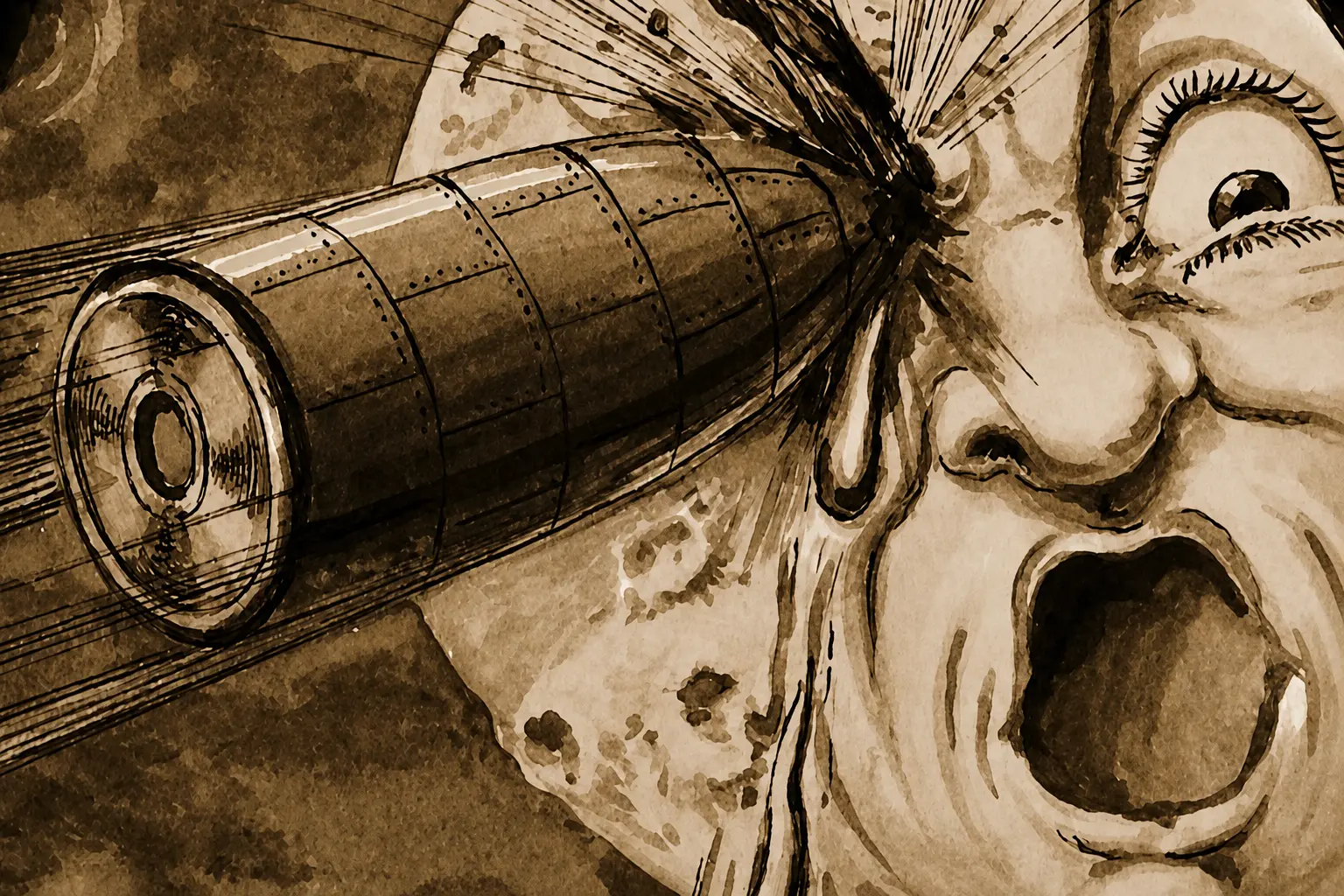 Illustration sépia — Le Voyage dans la Lune de Georges Méliès